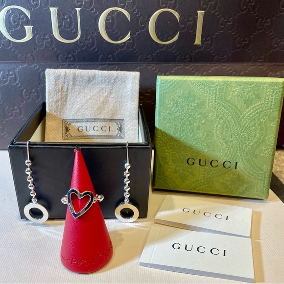 NWT! Gucci Boule Toggle Heart Ring - Picture 2 of 4